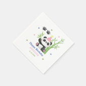 Süßer Panda-Bambus-Geburtstag Serviette (Ecke)