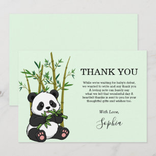 Süßer Panda Bambus Minze Baby Shower Dankeskarte