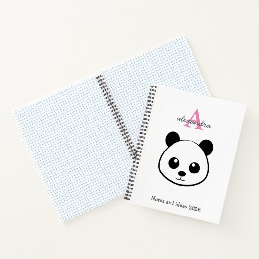 Süßer Panda-Bär 2026 Notizbuch – Personalisiert (Innenseite)