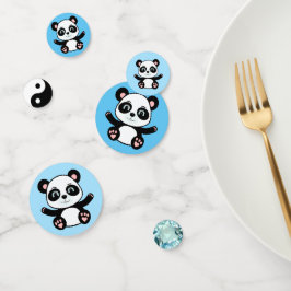 Süßer Panda-Bär auf Columbia-Blau Konfetti