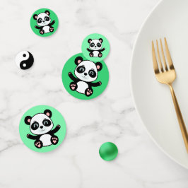 Süßer Panda-Bär auf Grün Konfetti