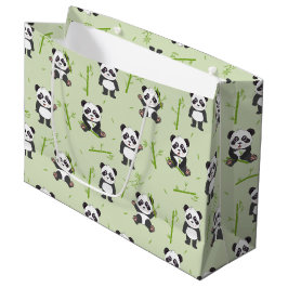 Süßer Panda-Bär-Bambus-Kawaii-Tiermuster Große Geschenktüte