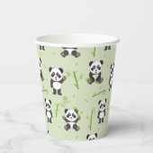 Süßer Panda-Bär-Bambus-Kawaii-Tiermuster Pappbecher (Rückseite)