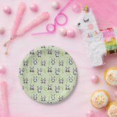 Süßer Panda-Bär-Bambus-Kawaii-Tiermuster Pappteller (Party)
