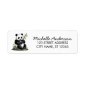 Süßer Panda-Bär-Grün-Bambus-Rücksendeadresse     (Vorne)