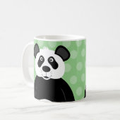 Süßer Panda Bär Grüner Punkt Kaffeetasse (Vorderseite Links)