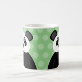 Süßer Panda Bär Grüner Punkt Kaffeetasse (Mittel)