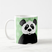 Süßer Panda Bär Grüner Punkt Kaffeetasse (Links)