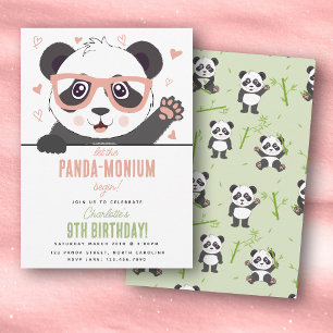 Süßer Panda-Bär Kawaii Mädchen Geburtstagsfeier Einladung