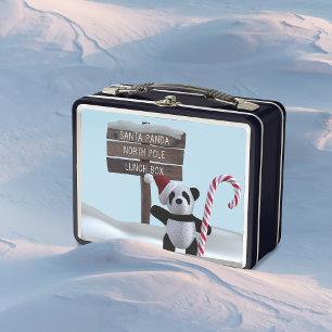 Süßer Panda-Bär Nordpol Kinder Weihnachtsgeschenk Metall Brotdose