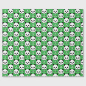 Süßer Panda-Bär – Personalisiertes Monogramm Geschenkpapier (Flach)