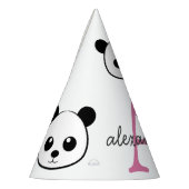 Süßer Panda-Bär – Personalisiertes Monogramm Partyhütchen (Links)