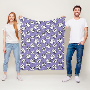 Süßer Panda-Bär-Tatzen auf blauem Hintergrund Fleecedecke
