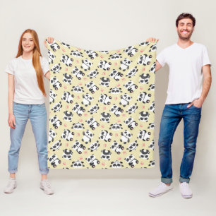 Süßer Panda-Bär-Tatzen-Cream-Hintergrund Fleecedecke