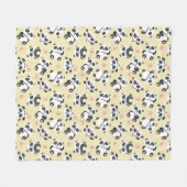 Süßer Panda-Bär-Tatzen-Cream-Hintergrund Fleecedecke (Vorderseite (Horizontal))