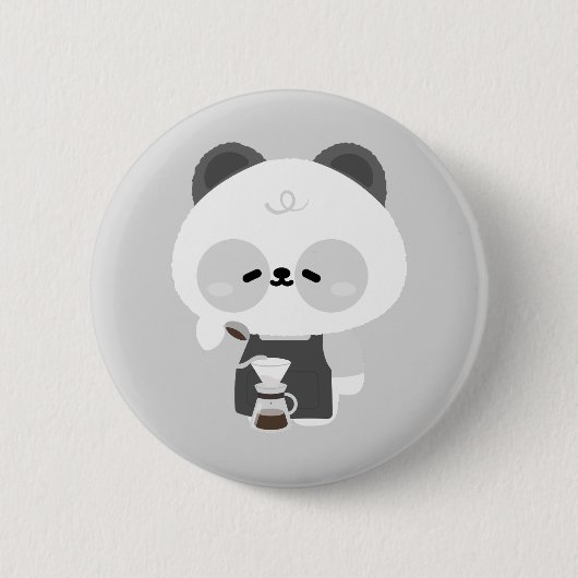 Süßer Panda Barista Button (Vorderseite)