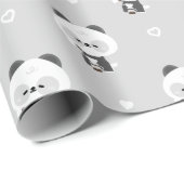 Süßer Panda Barista Geschenkpapier (Rolleneckpunkt)