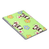 Süßer Panda & Blumen Kawaii Muster Notizblock (Rechte Seite)