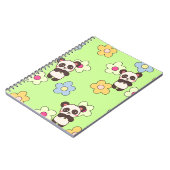 Süßer Panda & Blumen Kawaii Muster Notizblock (Linke Seite)