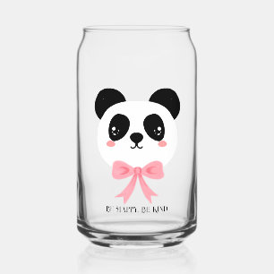 Süßer Panda-Bogen-Glasbecher Dosenglas