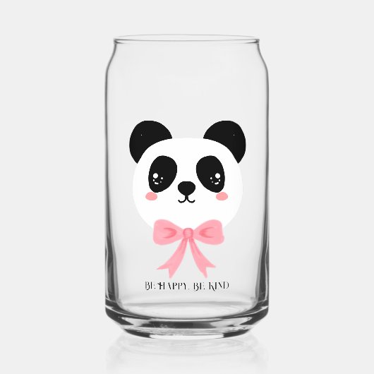 Süßer Panda-Bogen-Glasbecher Dosenglas (Vorderseite)