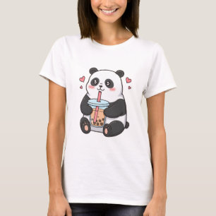 Süßer Panda Bubble Tea Liebhaber Kawaii Cartoon Ti T-Shirt