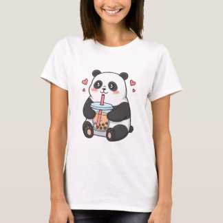 Süßer Panda Bubble Tea Liebhaber Kawaii Cartoon Ti T-Shirt
