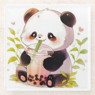 Süßer Panda Bubble Tea Untersetzer   Kawaii Boba P