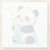Süßer Panda Bubble Tea Untersetzer | Kawaii Boba P (Rückseite)