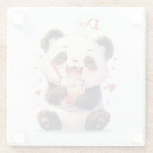 Süßer Panda Bubble Tea Untersetzer | Kawaii Boba P (Rückseite)