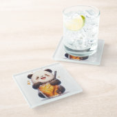 Süßer Panda Bubble Tea Untersetzer | Kawaii Boba P (Schrägansicht)