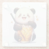 Süßer Panda Bubble Tea Untersetzer | Kawaii Boba P (Rückseite)