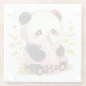 Süßer Panda-Bubble-Tea-Untersetzer | Kawaii-Boba-P Glasuntersetzer (Rückseite)