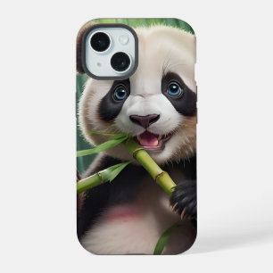 Süßer Panda, der Bambus isst iPhone 15 Hülle
