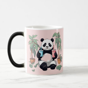Süßer Panda, der Bubble Tea trinkt, Boba Tea Verwandlungstasse