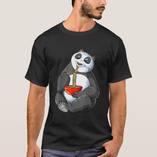 Süßer Panda, der Ra-Nudeln isst Kawaii Japanischer T-Shirt
