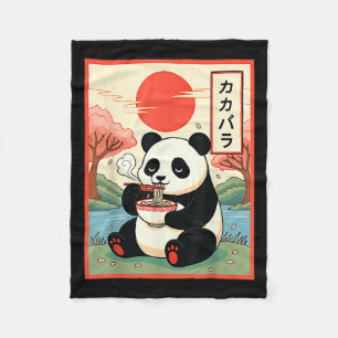 Süßer Panda, der Ramen Anime-Nudeln isst Japanisch Fleecedecke
