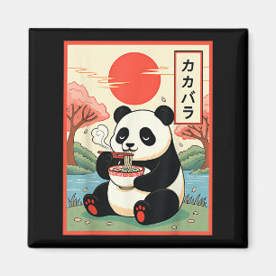 Süßer Panda, der Ramen Anime-Nudeln isst Japanisch Magnet