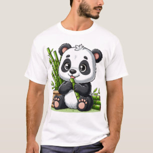 Süßer Panda, der Zuckerrohr isst Niedlicher Baby T-Shirt