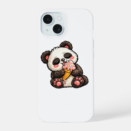 Süßer Panda-Eiscreme iPhone 15 Hülle (Rückseite)