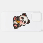 Süßer Panda Eiscreme iPhone Hülle (Hinten horizontal)