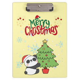 süßer Panda frohe Weihnachten Clipboard Klemmbrett