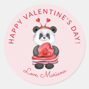 Süßer Panda Frohen Valentinstag Partygeschenke Runder Aufkleber