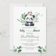 Süßer Panda genderneutrale Grünpflanzen-Baby-Party