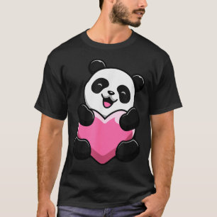 Süßer Panda hält ein Herz - Valentinstag - Clic T-Shirt
