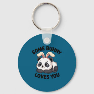 Süßer Panda Hase, irgendein Hase liebt dich Schlüsselanhänger