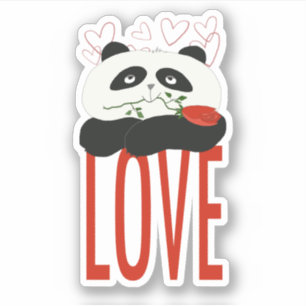 Süßer Panda in Liebe Aufkleber