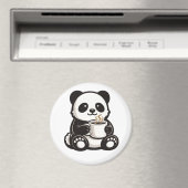 Süßer Panda-Kaffee – Kawaii-Panda hält Kaffee Magnet (In Situ (Geschirrspüler))