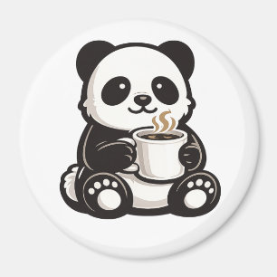 Süßer Panda-Kaffee – Kawaii-Panda hält Kaffee Magnet