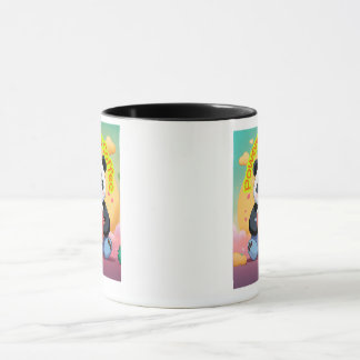 Süßer Panda-Kaffeebecher – „Powered by Coffee“  Tasse